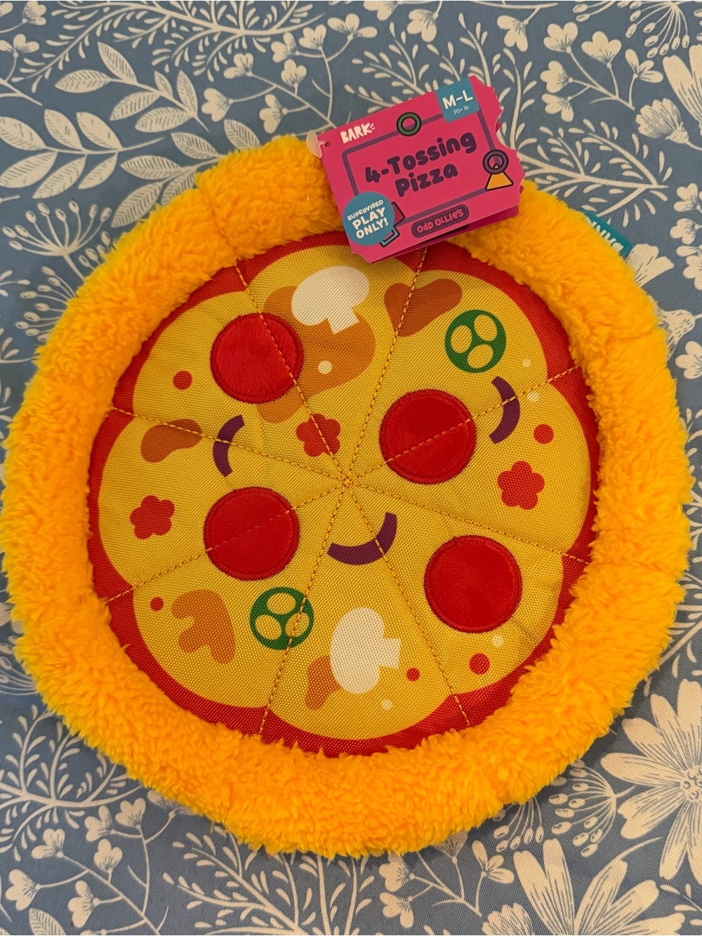 Barkbox Plush Tossing Pizza Toy - Yellow & Red
